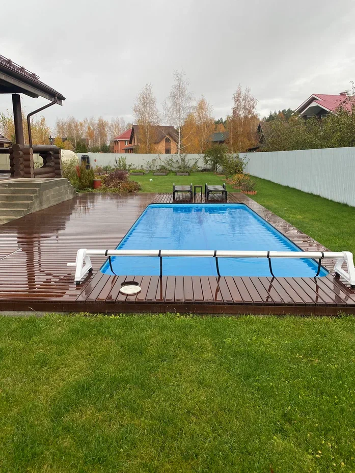 Композитный бассейн Квартет (7,3 м x 3,2 м x 1,25-1,6 м)